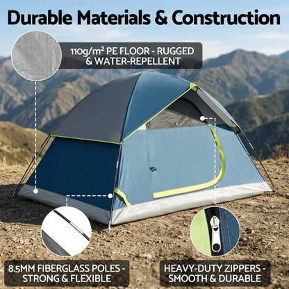 Weisshorn 2 Person Camping Dome Tent Lightweight Waterproof Outdoor Hiking - Image 5