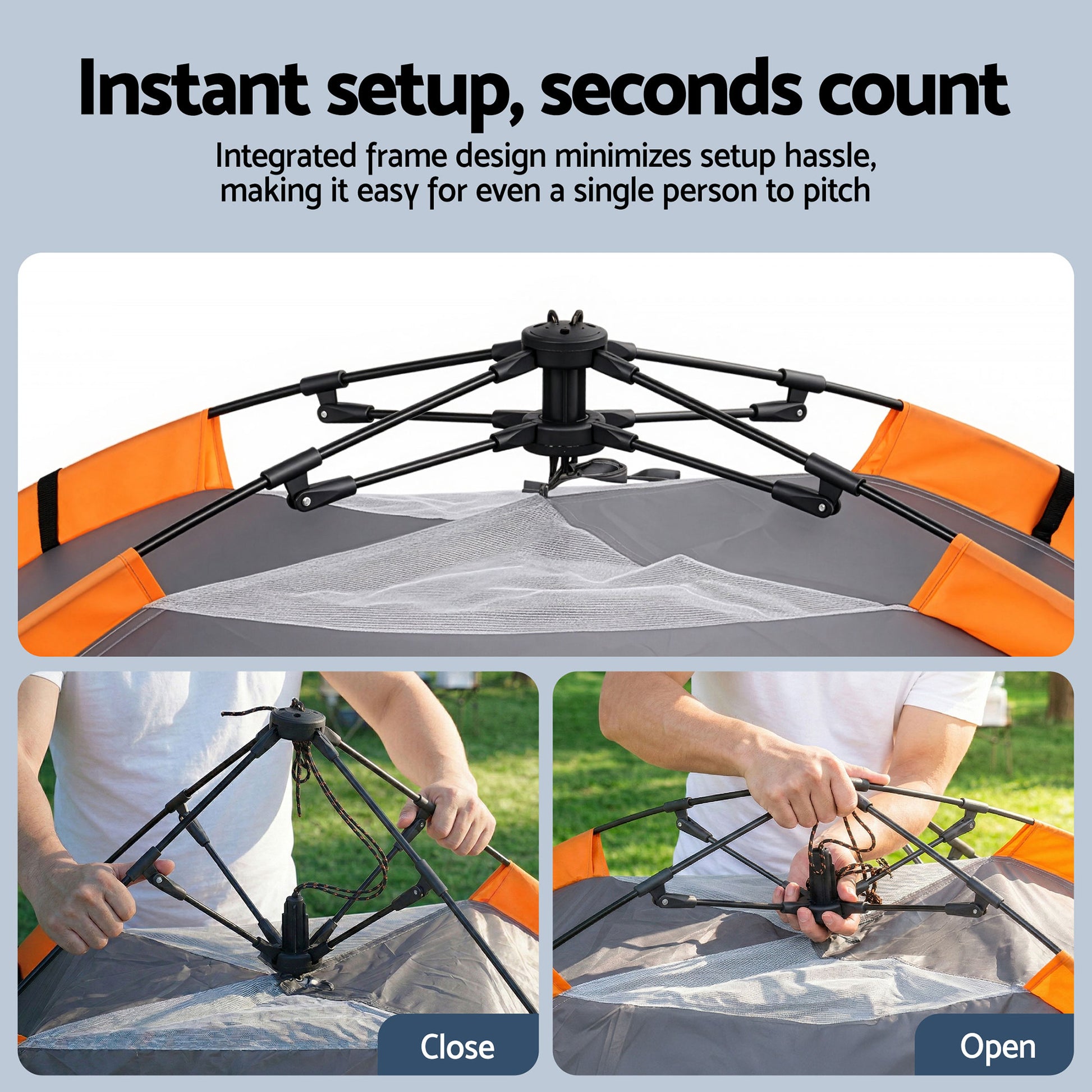 Weisshorn 2 Person Instant Pop Up Camping Tent Automatic Waterproof Hiking Beach - Image 5
