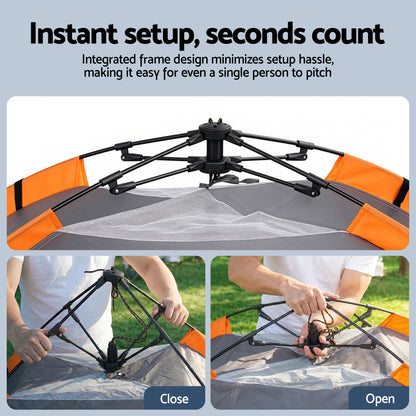 Weisshorn 2 Person Instant Pop Up Camping Tent Automatic Waterproof Hiking Beach - Image 5