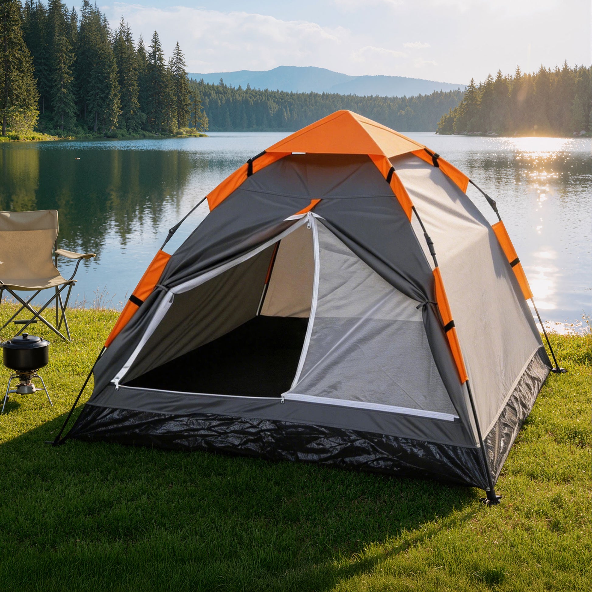 Weisshorn 2 Person Instant Pop Up Camping Tent Automatic Waterproof Hiking Beach - Image 9