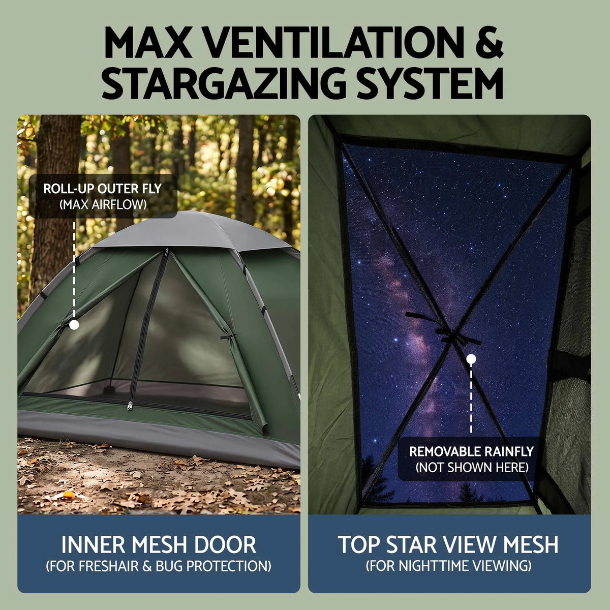 Weisshorn 1 Person Camping Tent Waterproof Hiking Vestibule Porch - Image 4