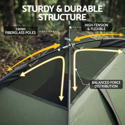 Weisshorn 1 Person Camping Tent Waterproof Hiking Vestibule Porch - Image 5