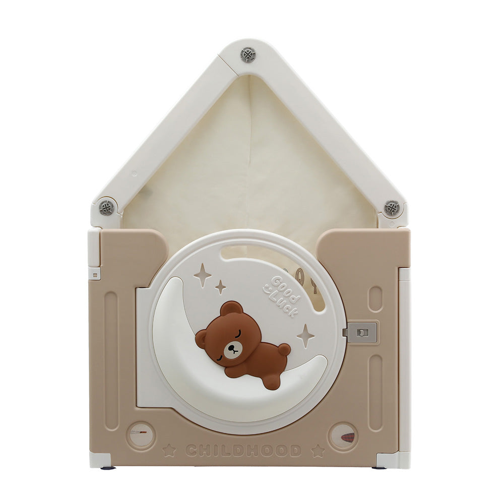 Keezi Kids Play Tent Playhouse Castle with Floor Mat 85CMX113CM - Image 3
