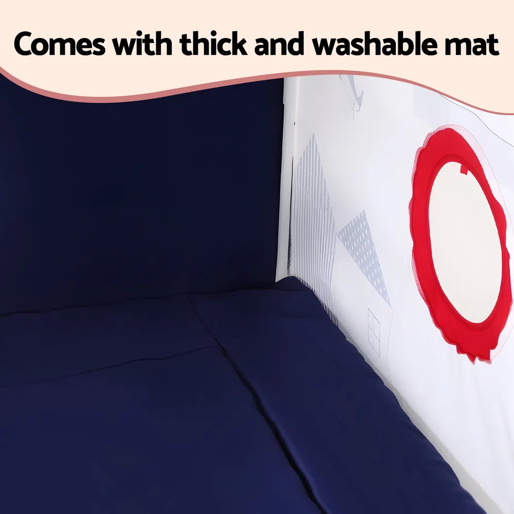 Keezi Kids Play Tent Playhouse Castle with Floor Mat String Ball Light 134X103CM - Image 7