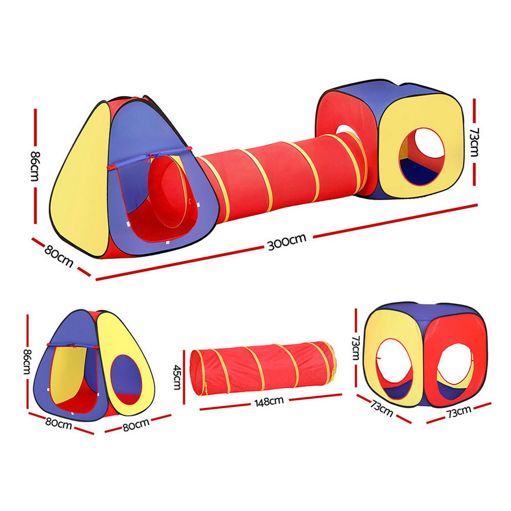 Keezi Kids Playhouse Play Tent Pop Up Teepee Castle Crawl Tunnel Outdoor Indoor Toys Children Gift - Image 2