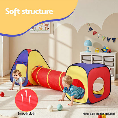 Keezi Kids Playhouse Play Tent Pop Up Teepee Castle Crawl Tunnel Outdoor Indoor Toys Children Gift - Image 4
