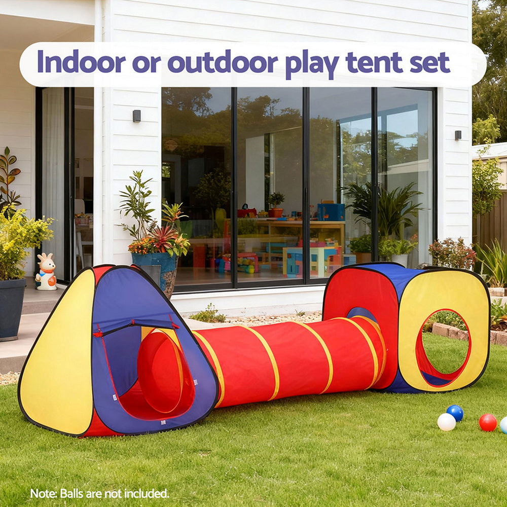 Keezi Kids Playhouse Play Tent Pop Up Teepee Castle Crawl Tunnel Outdoor Indoor Toys Children Gift - Image 6