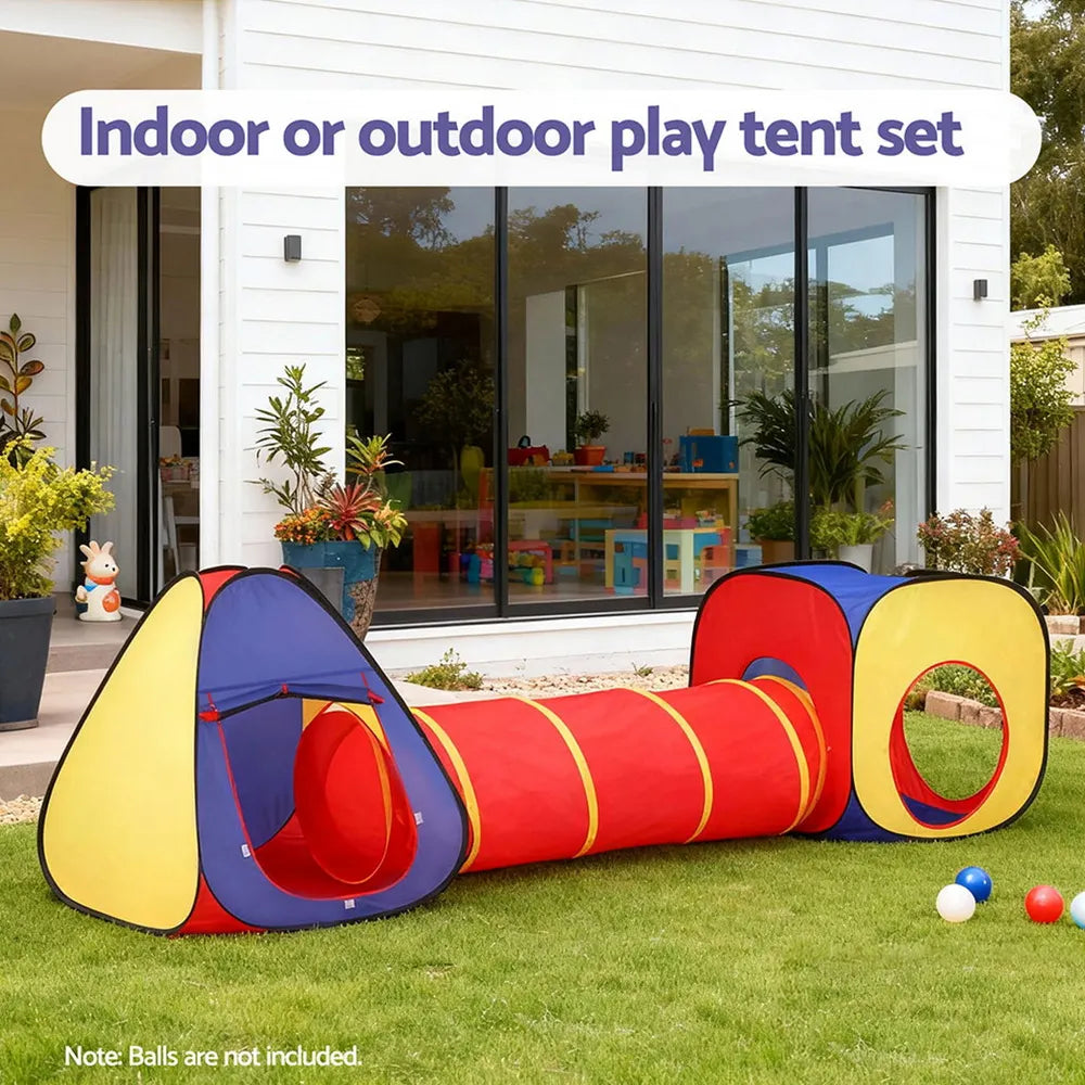 Keezi Kids Playhouse Play Tent Pop Up Teepee Castle Crawl Tunnel Outdoor Indoor Toys Children Gift - Image 7