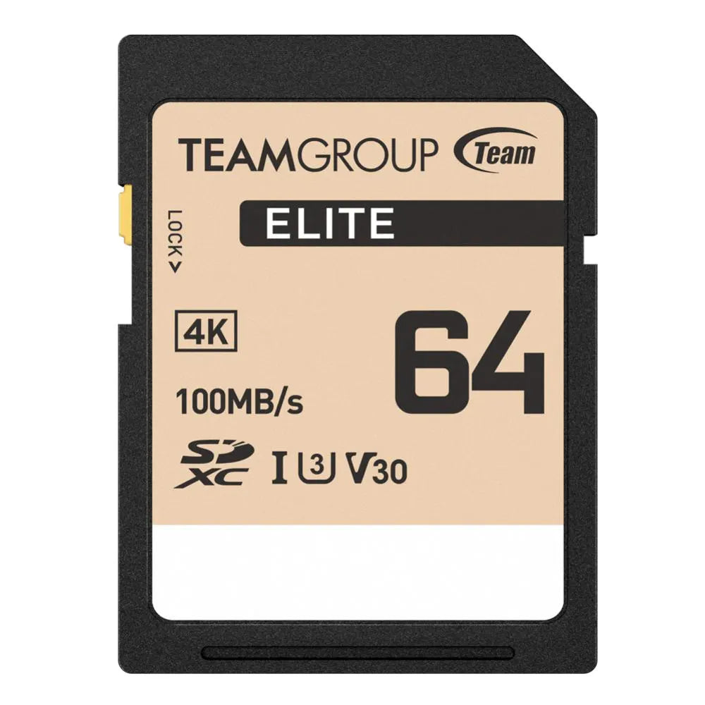 Team Group Elite 64GB SDXC UHS-I U3 V30 Memory Card - Digital Flash Memory