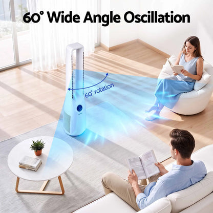 Devanti Bladeless Tower Fan 100cm 2-in-1 Cooling Airflow Purifying Remote - Image 6
