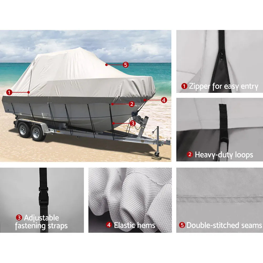 Seamanship 17-19ft Boat Cover Trailerable Jumbo 600D Marine Heavy Duty - Image 5
