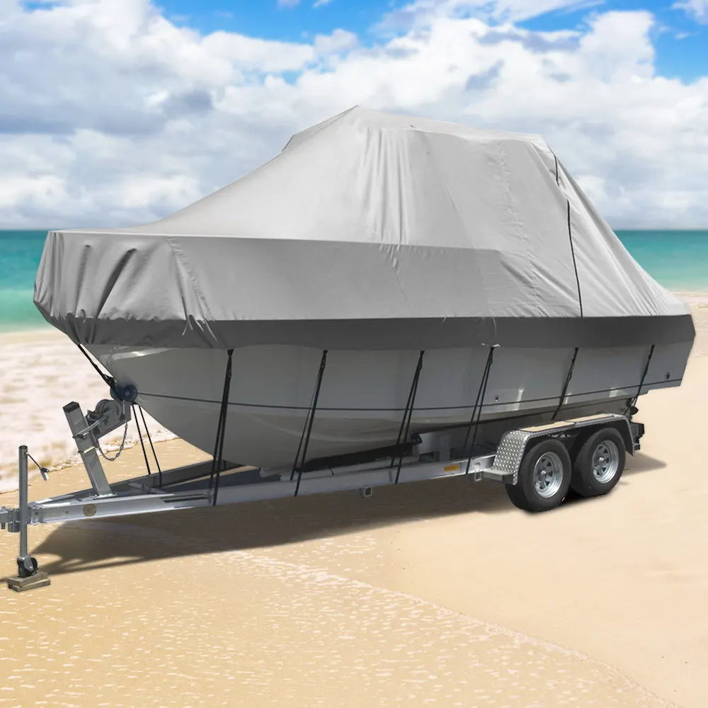 Seamanship Boat Cover 23-25ft Trailerable Jumbo Marine 600D Heavy Duty Grey - Image 8