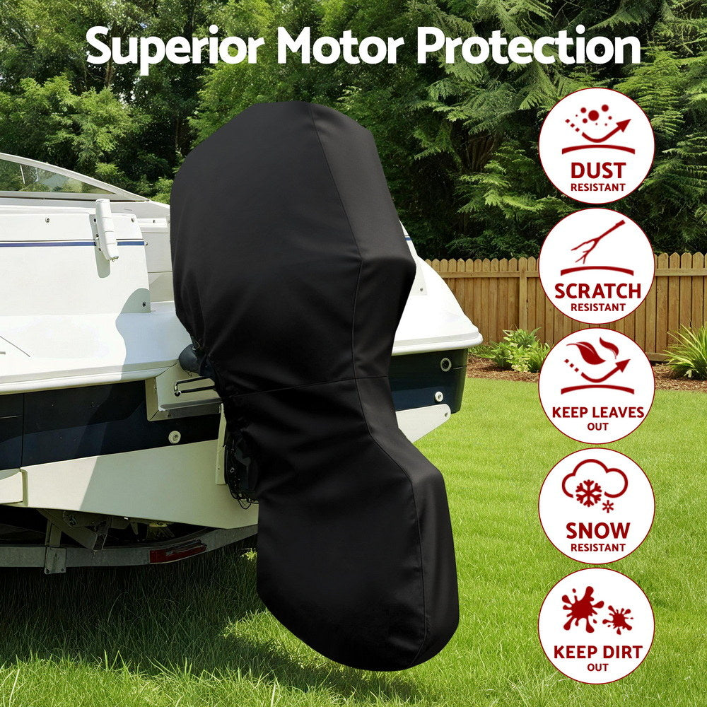Seamanship Full Outboard Boat Motor Engine Cover Dust Rain Protection 100hp -150hp 600D Black - Image 5