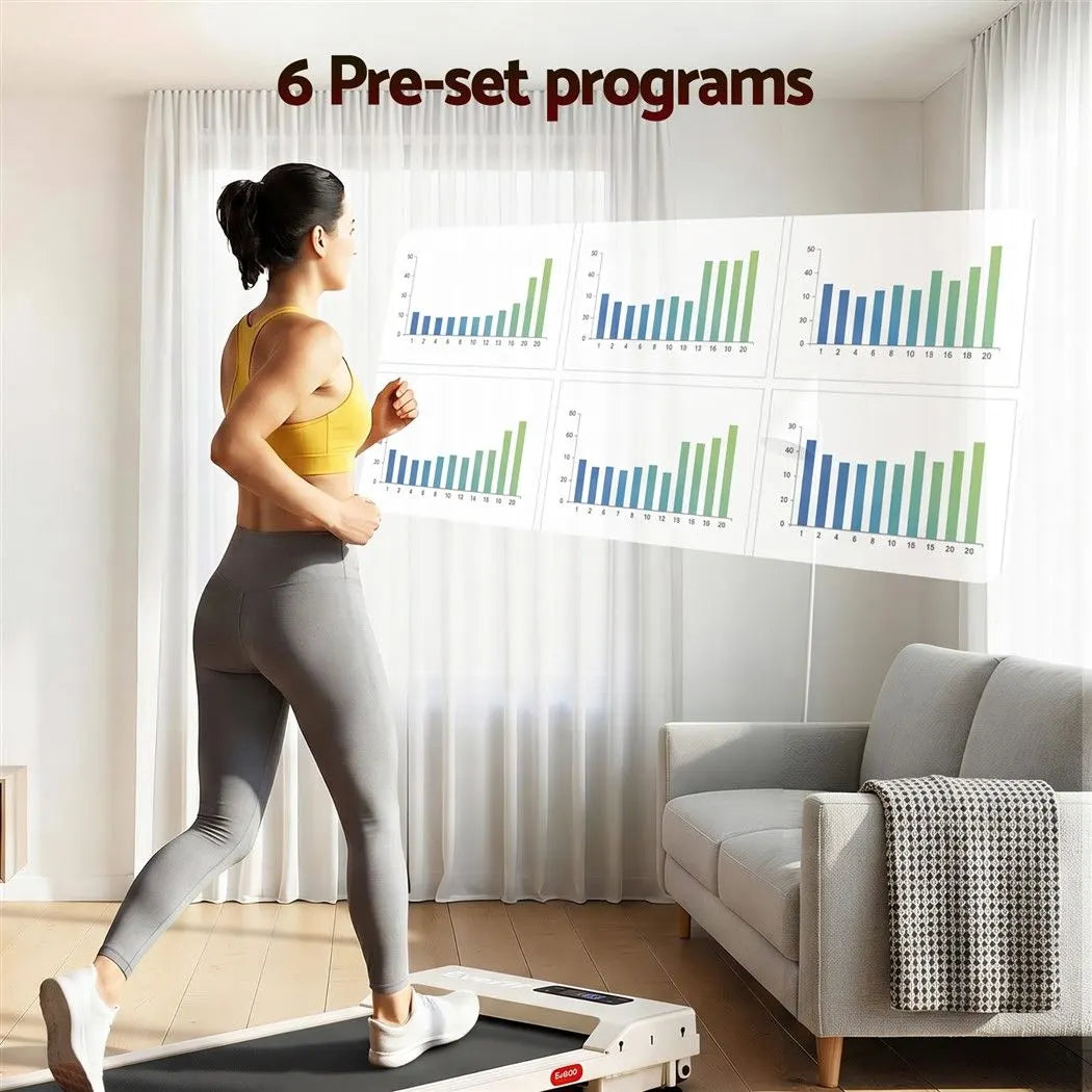 Everfit 3 in 1 Walking Pad Treadmill 12% Incline Under Desk Treadmills for Home Gym With 38cm Wide Belt Beige - Image 6