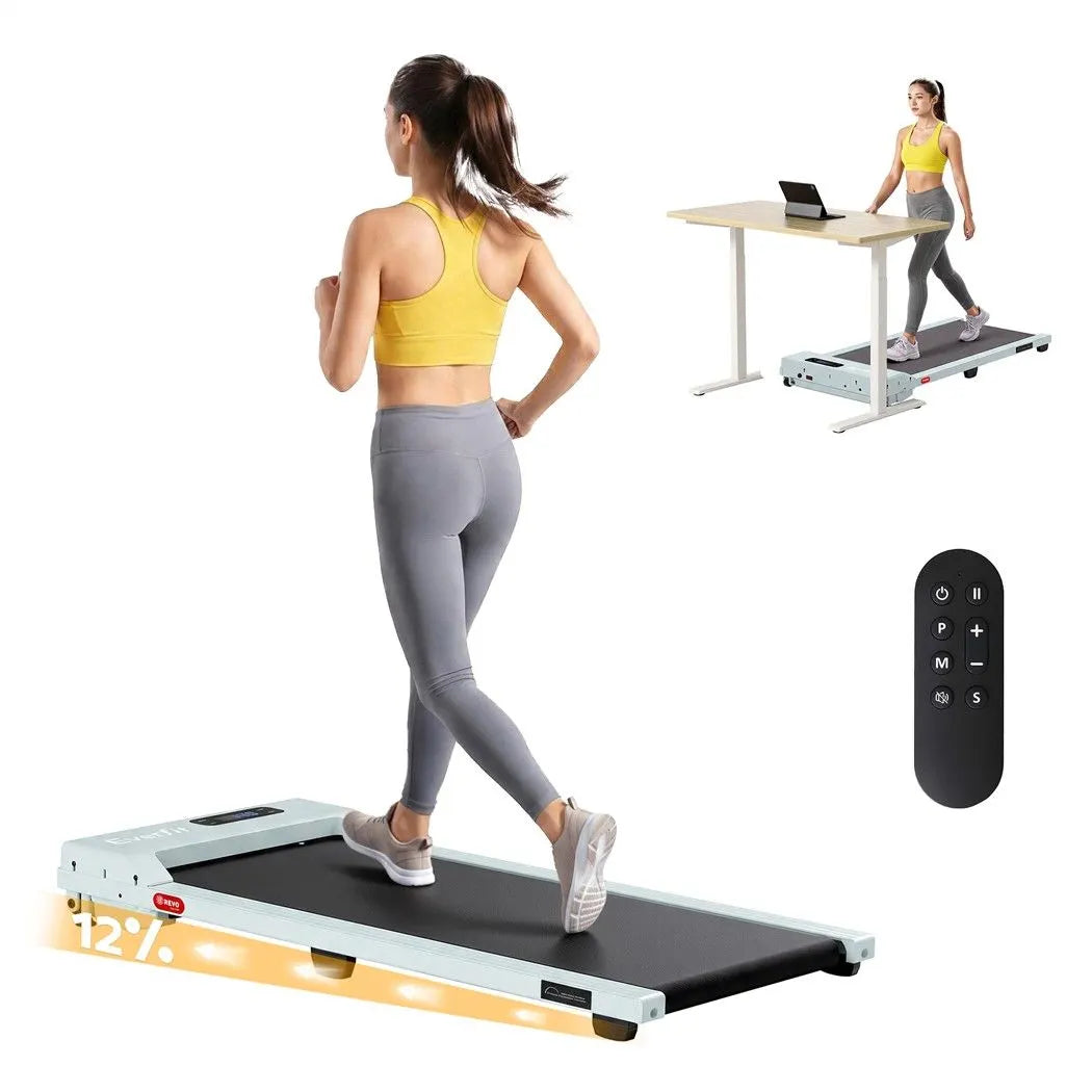 Everfit 3 in 1 Walking Pad Treadmill 12% Incline Under Desk Treadmills for Home Gym 38cm Belt Green - Image 2