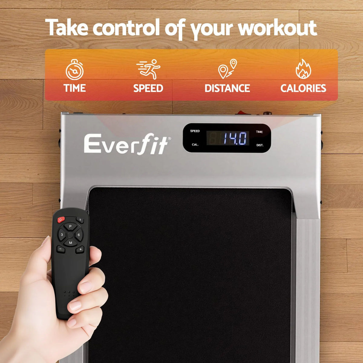 Everfit 3 in 1 Walking Pad Treadmill 12% Incline Under Desk Treadmills for Home Gym With 38cm Wide Belt Silver - Image 7