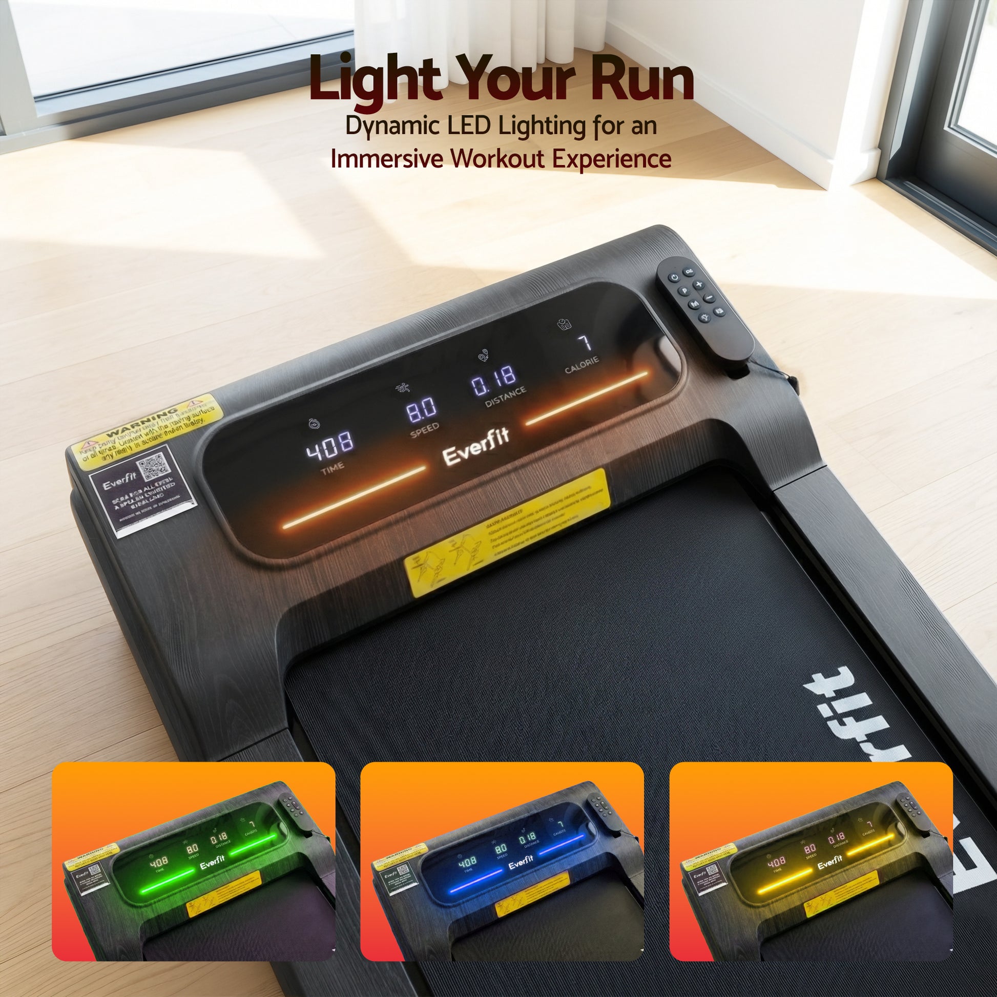 Everfit Walking Pad Treadmill 2 in 1 Foldable Under Desk for Home Gym With 38cm Belt With APP - Image 7