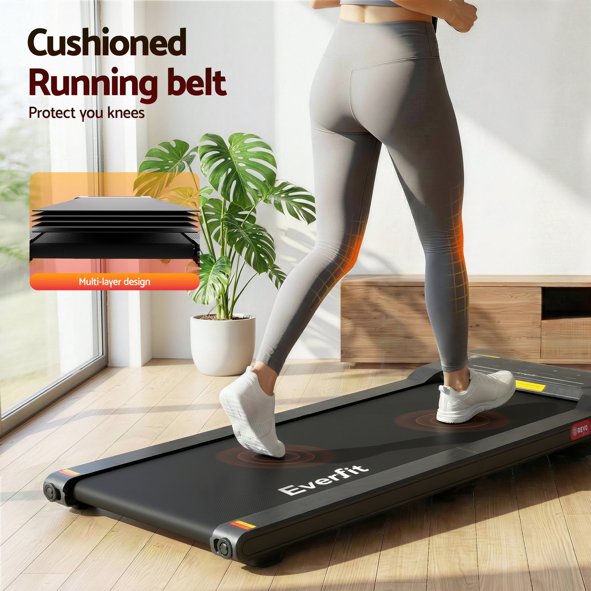 Everfit Walking Pad Treadmill 2 in 1 Foldable Under Desk for Home Gym With 38cm Belt With APP - Image 9