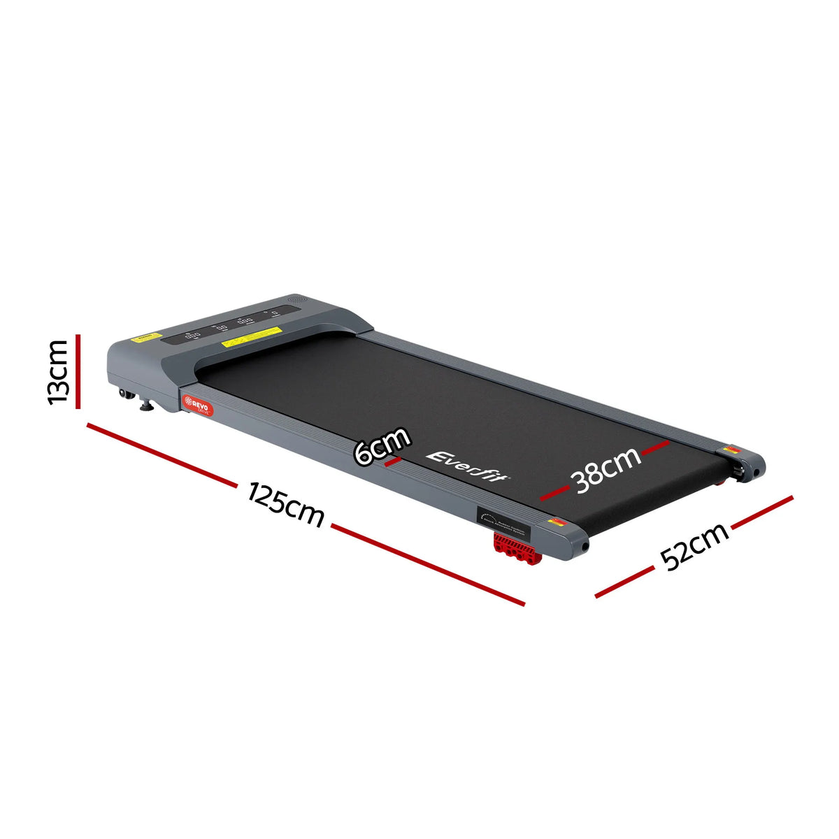 Everfit 3 in 1 Treadmill Electric Walking Pad Incline Under Desk Home Gym 380mm Grey - Image 2