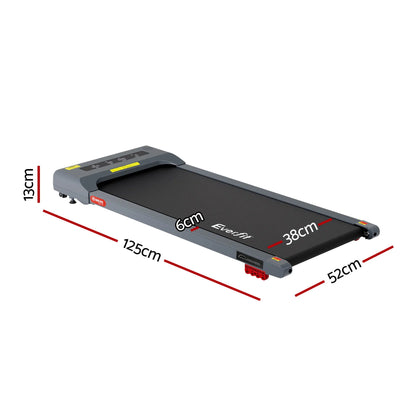 Everfit 3 in 1 Treadmill Electric Walking Pad Incline Under Desk Home Gym 380mm Grey - Image 2