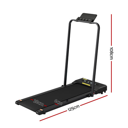 Everfit Treadmill Electric Walking Pad Under Desk Home Gym Fitness 380mm Black - Image 2