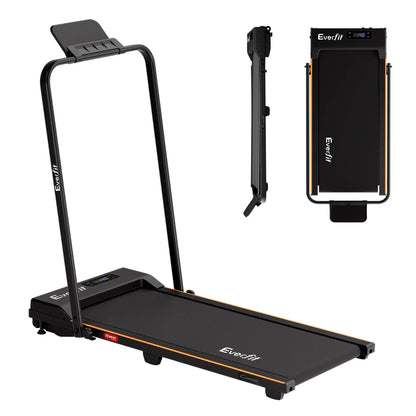 Everfit 3 in 1 Walking Pad Treadmill 12% Incline Foldable Under Desk Treadmills for Home Gym With 38cm Wide Belt Black - Image 3