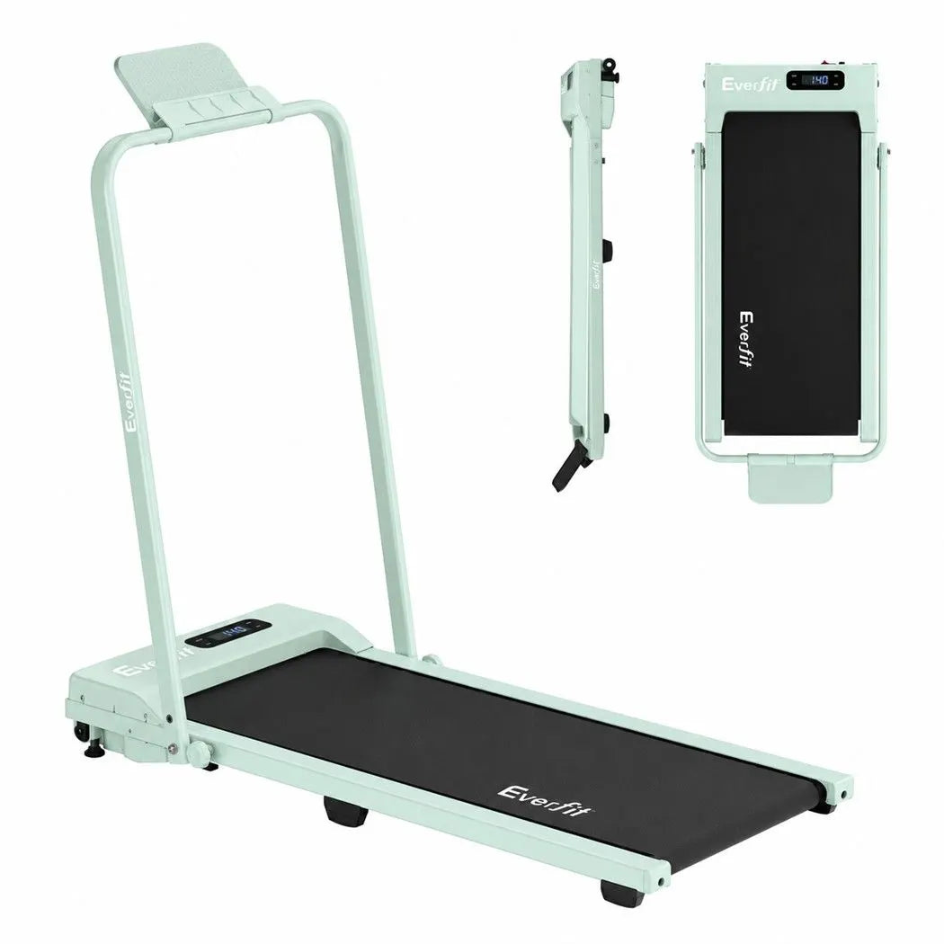 Everfit 3 in 1 Walking Pad Treadmill 12% Incline Foldable Under Desk Treadmills for Home 38cm Green - Image 4