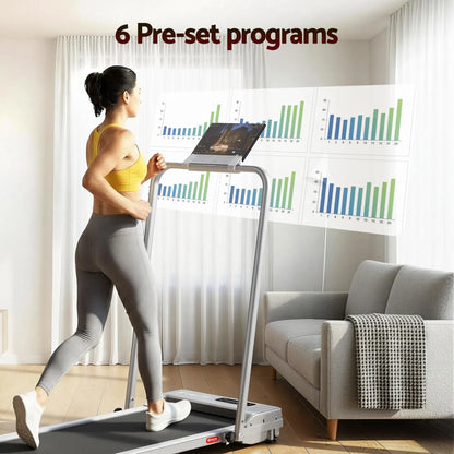 Everfit 3 in 1 Walking Pad Treadmill 12% Incline Foldable Under Desk Treadmills for Home Gym With 38cm Wide Belt Silver - Image 4