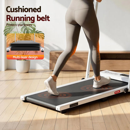 Everfit 3 in 1 Walking Pad Treadmill 12% Incline Foldable Under Desk Treadmills for Home Gym With 38cm Wide Belt White - Image 9