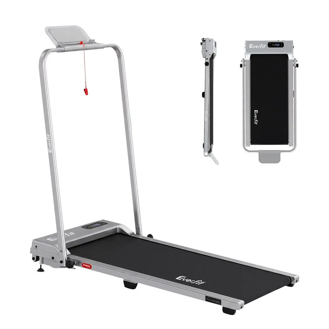 Everfit 3 in 1 Walking Pad Treadmill 12% Incline Under Desk Foldable for Home With 38cm Belt Silver - Image 4