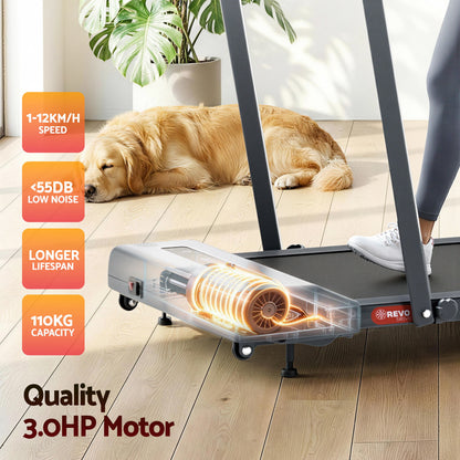 Everfit Treadmill Electric Walking Pad Incline Under Desk 380mm Grey - Image 8