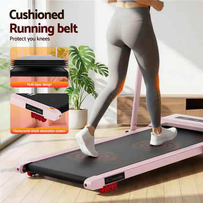 Everfit Treadmill Electric Walking Pad Incline Under Desk 380mm Pink - Image 9