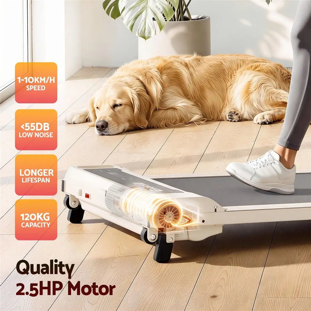Everfit 3 in 1 Walking Pad Treadmill 12% Incline Under Desk Treadmills for Home Gym 40cmBelt Beige - Image 9
