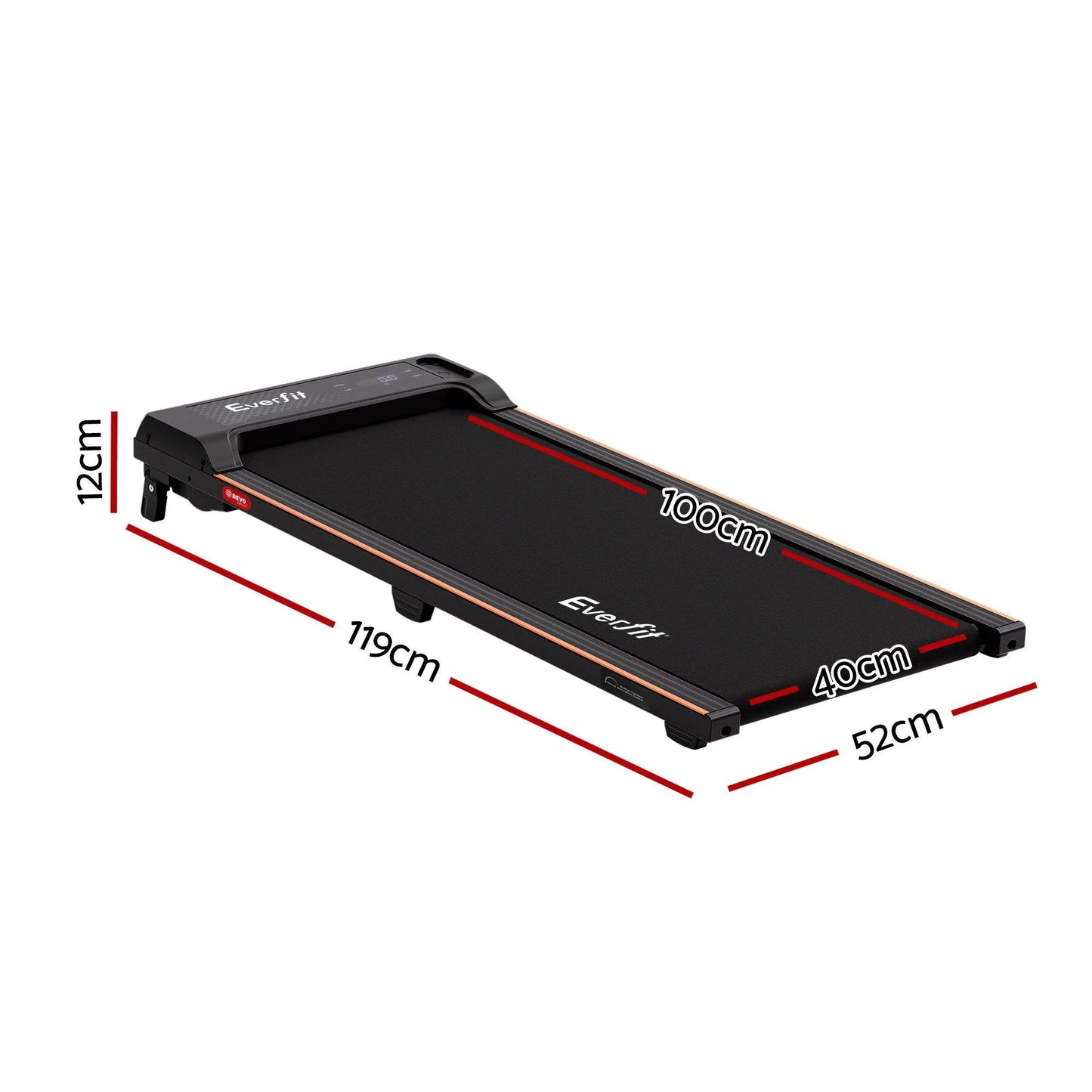 Everfit 3 in 1 Walking Pad Treadmill 12% Incline Under Desk Treadmills for Home Gym With 40cm Wide Belt Black - Image 2