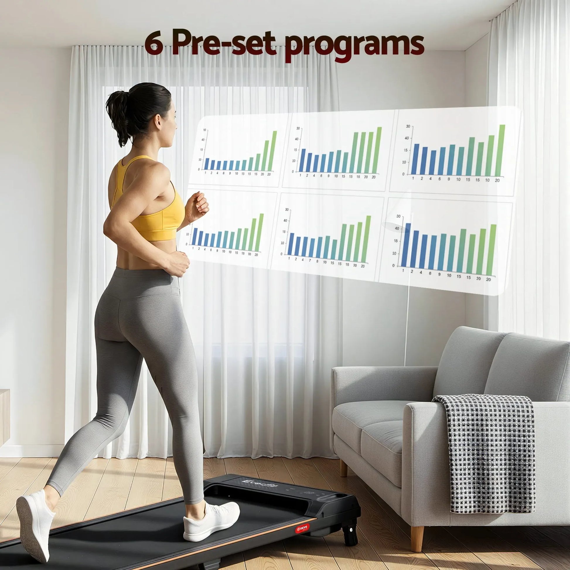 Everfit 3 in 1 Walking Pad Treadmill 12% Incline Under Desk Treadmills for Home Gym With 40cm Wide Belt Black - Image 5