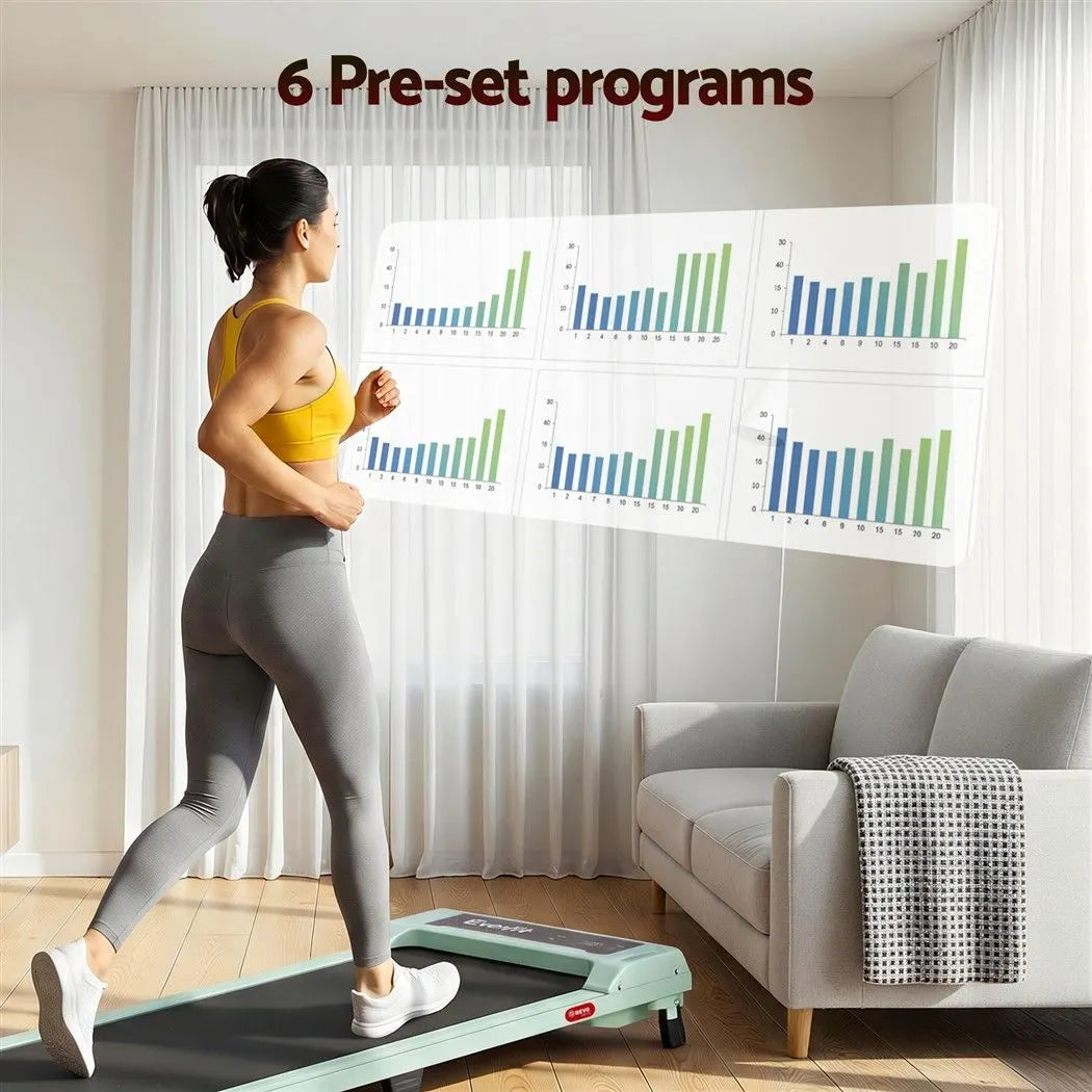 Everfit 3 in 1 Walking Pad Treadmill 12% Incline Under Desk Treadmills for Home Gym 40cmBelt Green - Image 6