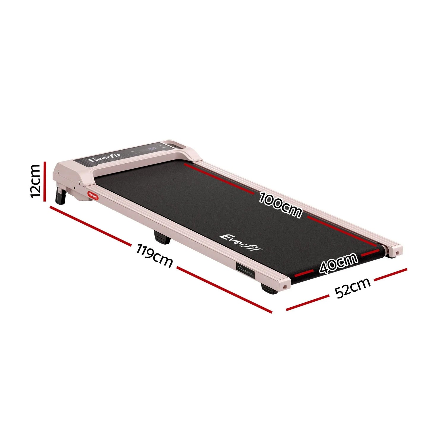 Everfit 3 in 1 Walking Pad Treadmill 12% Incline Under Desk Treadmills for Home Gym With 40cm Wide Belt Pink - Image 2