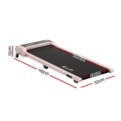 Everfit 3 in 1 Walking Pad Treadmill 12% Incline Under Desk Treadmills for Home Gym With 40cm Wide Belt Pink - Image 2