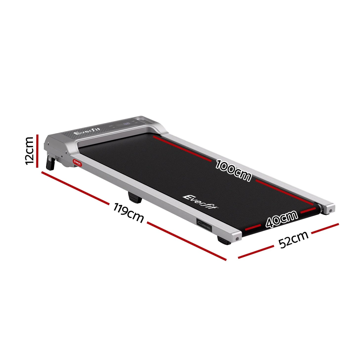 Everfit 3 in 1 Walking Pad Treadmill 12% Incline Under Desk Treadmills for Home Gym With 40cm Wide Belt Sliver - Image 2