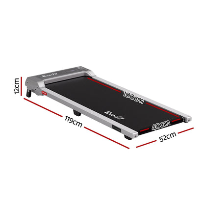Everfit 3 in 1 Walking Pad Treadmill 12% Incline Under Desk Treadmills for Home Gym With 40cm Wide Belt Sliver - Image 2