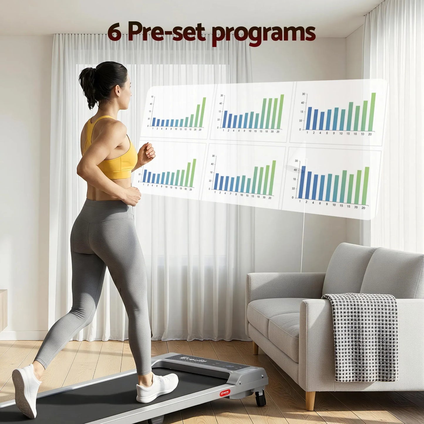 Everfit 3 in 1 Walking Pad Treadmill 12% Incline Under Desk Treadmills for Home Gym With 40cm Wide Belt Sliver - Image 5