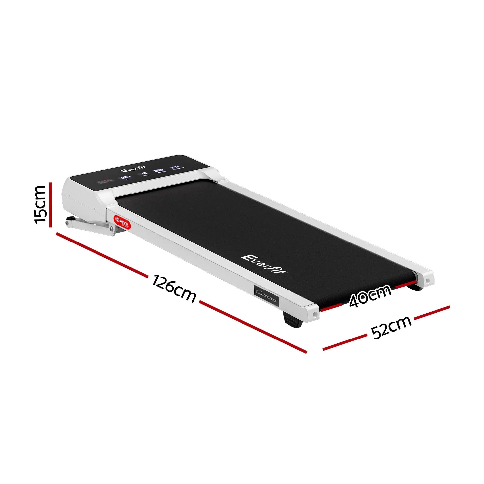 Everfit 3 in 1 Walking Pad Treadmill 20% Auto Incline Under Desk Treadmills for Home Gym With 40cm Wide Belt White - Image 2