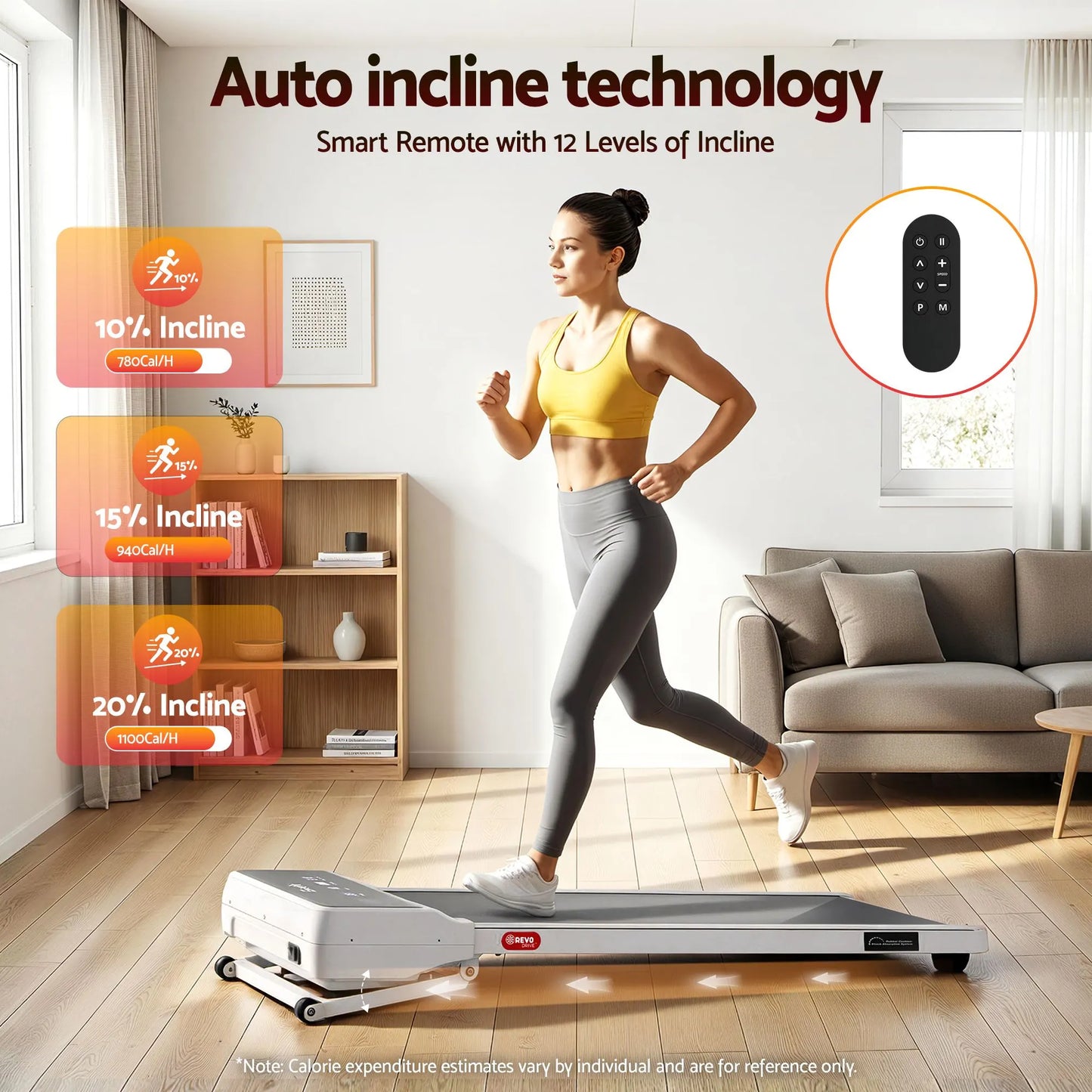 Everfit 3 in 1 Walking Pad Treadmill 20% Auto Incline Under Desk Treadmills for Home Gym With 40cm Wide Belt White - Image 4