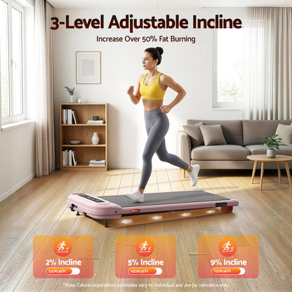 Everfit Treadmill Electric Walking Pad with Incline Under Desk Home Gym Pink - Image 4