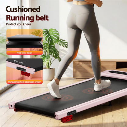 Everfit Treadmill Electric Walking Pad with Incline Under Desk Home Gym Pink - Image 7
