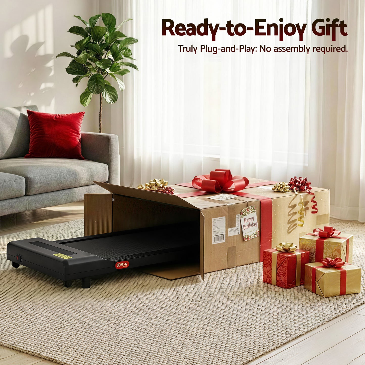Everfit Treadmill Electric Walking Pad Under Desk Home Gym Fitness 400mm Black - Image 9