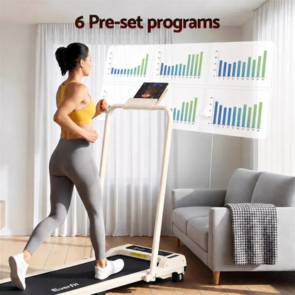Everfit 3 in 1 Walking Pad Treadmill 12% Incline Foldable Under Desk Treadmills 40cm Belt Beige - Image 7