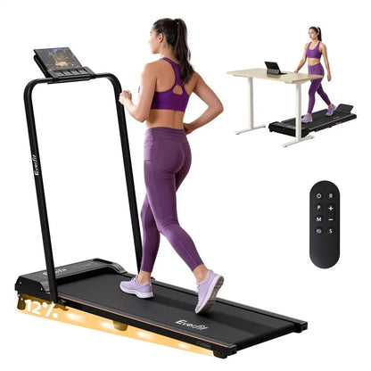 Everfit 3 in 1 Walking Pad Treadmill 12% Incline Foldable Under Desk Treadmills for Home Gym With 40cm Wide Belt Black - Image 3