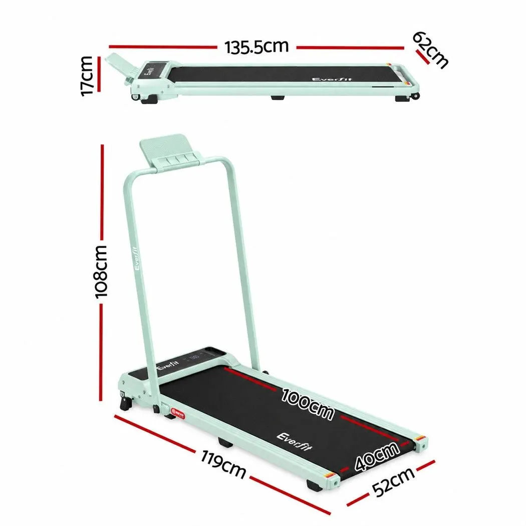 Everfit 3 in 1 Walking Pad Treadmill 12% Incline Foldable Under Desk Treadmills 40cm Belt Green - Image 3