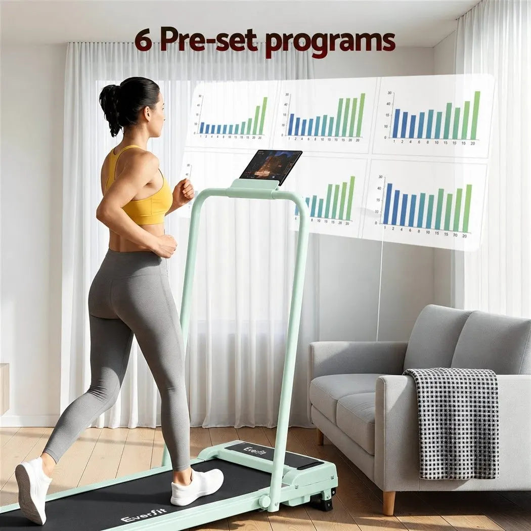 Everfit 3 in 1 Walking Pad Treadmill 12% Incline Foldable Under Desk Treadmills 40cm Belt Green - Image 6